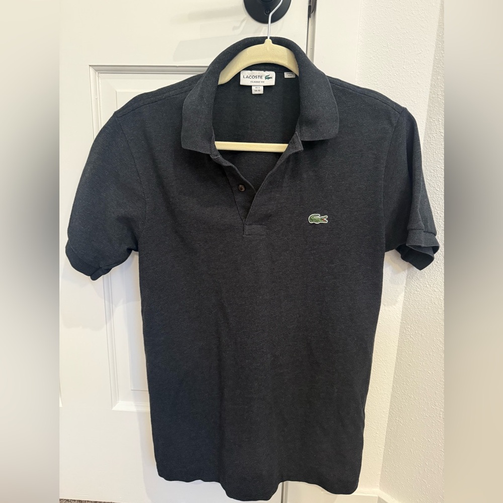 Lacoste men polo shirt classic fit in dark gray size XS, FR 2